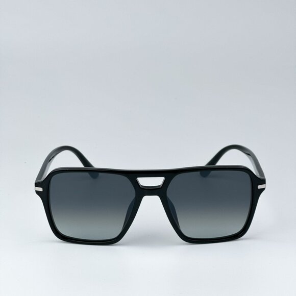 Prada PR20YS 1AB06T BRAND NEW Sunglasses Black Grey Unisex Pilot - Picture 4 of 10